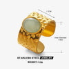 Wholesale Stainless Steel Geometric Oval Electroplated Ring For Women