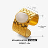 Wholesale Stainless Steel Geometric Oval Electroplated Ring For Women