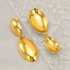 Wholesale Stainless Steel Geometric Oval Electroplated Women's Fashion Earrings