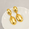 Wholesale Stainless Steel Geometric Oval Electroplated Women's Fashion Earrings