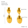 Wholesale Stainless Steel Geometric Oval Electroplated Women's Fashion Earrings