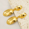 Wholesale Stainless Steel Geometric Oval Electroplated Women's Fashion Earrings