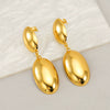Wholesale Stainless Steel Geometric Oval Electroplated Women's Fashion Earrings