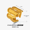 Wholesale Stainless Steel Geometric Oval Real Gold Electroplated Open Ring For Women