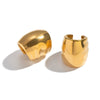 Wholesale Stainless Steel Geometric Oval Real Gold Plated Ear Clip Earrings For Women