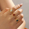Wholesale Stainless Steel Geometric Oval Ring For Women With Electroplating Design