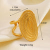 Wholesale Stainless Steel Geometric Oval Ring For Women With Electroplating Design