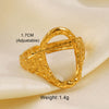 Wholesale Stainless Steel Geometric Oval Ring For Women With Electroplating Design
