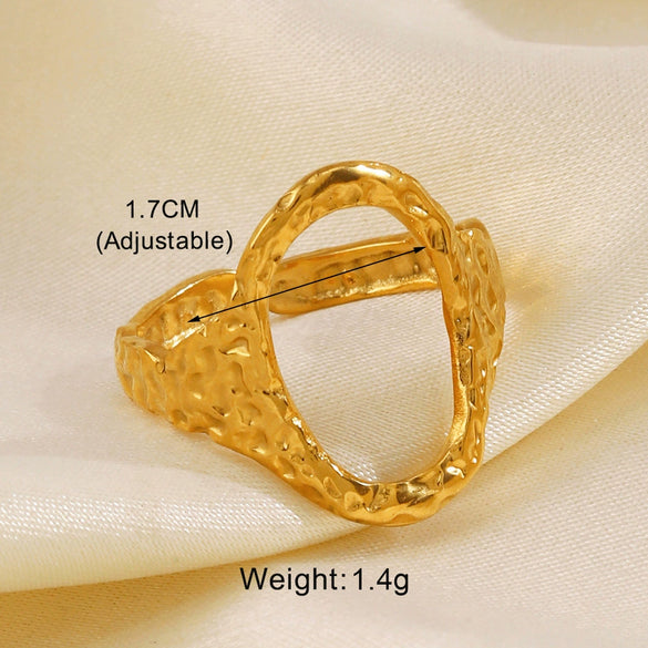 Wholesale Stainless Steel Geometric Oval Ring For Women With Electroplating Design