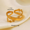 Wholesale Stainless Steel Geometric Oval Ring For Women With Electroplating Design