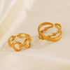 Wholesale Stainless Steel Geometric Oval Ring For Women With Electroplating Design