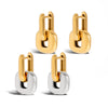 Wholesale Stainless Steel Geometric Oval Stitching Earrings With 18K Gold Electroplating Modern Minimalist French Retro Style