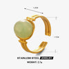 Wholesale Stainless Steel Geometric Oval Tiger Eye Ring For Women With Electroplating