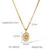 Wholesale Stainless Steel Geometric Pattern Diamond Inlaid White Shell Necklace For Women With Electroplating Process
