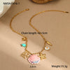 Wholesale Stainless Steel Geometric Pattern Electroplated Ocean Style Women's Necklace