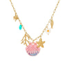 Wholesale Stainless Steel Geometric Pattern Electroplated Ocean Style Women's Necklace