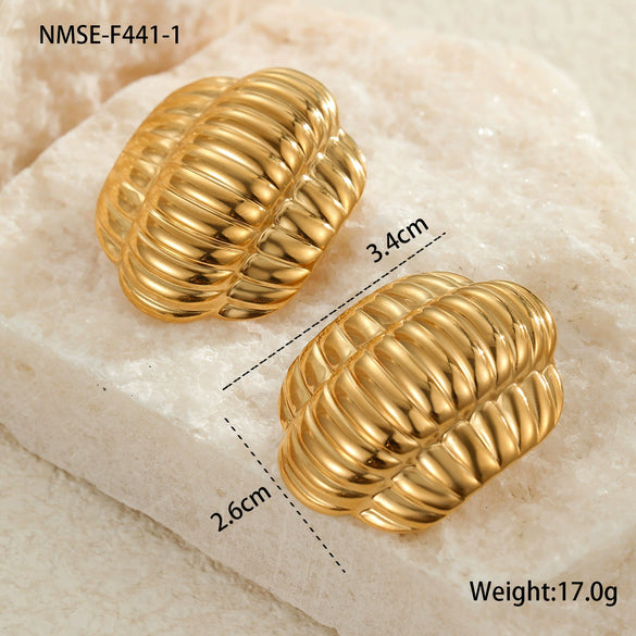 Wholesale Stainless Steel Geometric Pattern Electroplated Women's Earrings