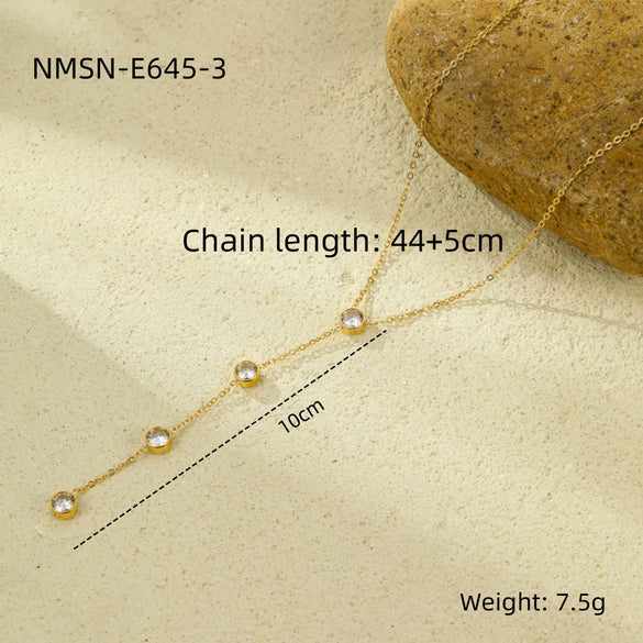 Wholesale Stainless Steel Geometric Pattern Electroplated Women's Fashion Retro Necklace Jewelry