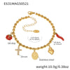 Wholesale Stainless Steel Geometric Pattern Electroplated Women's Pendant Bracelet