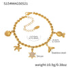 Wholesale Stainless Steel Geometric Pattern Electroplated Women's Pendant Bracelet