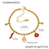 Wholesale Stainless Steel Geometric Pattern Electroplated Women's Pendant Bracelet