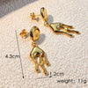 Wholesale Stainless Steel Geometric Pattern Highend Women's Tassel Exaggerated Earrings