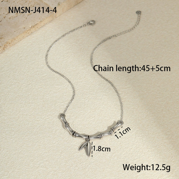 Wholesale Stainless Steel Geometric Pattern 18K Gold Plated Office Lady Style Necklace