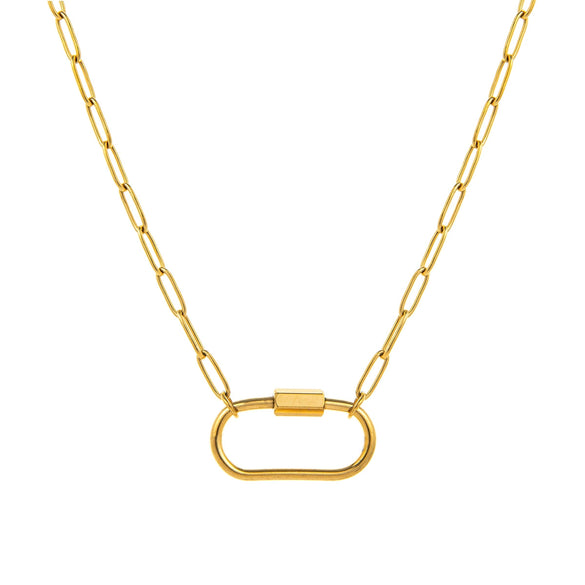 Wholesale Stainless Steel Geometric Pattern Pendant Necklace With Vacuum Electroplated In Furnace 18K Gold Color Protection