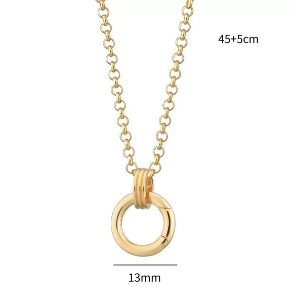 Wholesale Stainless Steel Geometric Pattern Pendant Necklace With Vacuum Electroplated In Furnace 18K Gold Color Protection