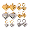 Wholesale Stainless Steel Geometric Peach Heart Pendant Earrings For Women Electroplated Jewelry