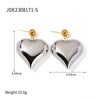 Wholesale Stainless Steel Geometric Peach Heart Pendant Earrings For Women Electroplated Jewelry