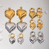Wholesale Stainless Steel Geometric Peach Heart Pendant Earrings For Women Electroplated Jewelry