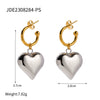 Wholesale Stainless Steel Geometric Peach Heart Pendant Earrings For Women Electroplated Jewelry