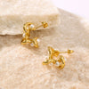 Wholesale Stainless Steel Geometric Pearl C Shaped Hollow Shiny Earrings For Ladies With 18K Vacuum Plating In Furnace