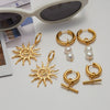 Wholesale Stainless Steel Geometric Pearl Earrings For Women With Electroplating Light Luxury High End Jewelry Popular In Summer