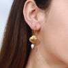 Wholesale Stainless Steel Geometric Pearl Hoop Earrings 18K Gold Electroplated For Women Quiet Elegant Original Minimalist Design Non Fading