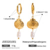 Wholesale Stainless Steel Geometric Pearl Hoop Earrings 18K Gold Electroplated For Women Quiet Elegant Original Minimalist Design Non Fading