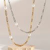 Wholesale Stainless Steel Geometric Pearl Necklace With Electroplating For Women