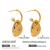 Wholesale Stainless Steel Geometric Pearl Shaped Electroplated Women's Earrings