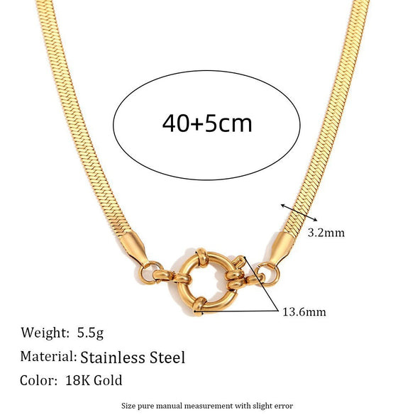 Wholesale Stainless Steel Geometric Pendant Necklace With Adjustable Chain Furnace Vacuum Electroplated 18K Gold Color Retention Unisex