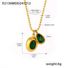 Wholesale 316L Stainless Steel Geometric Pendant Necklace With Zircon Pvd Plated 18K True Gold For Women