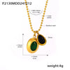 Wholesale 316L Stainless Steel Geometric Pendant Necklace With Zircon Pvd Plated 18K True Gold For Women