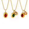 Wholesale 316L Stainless Steel Geometric Pendant Necklace With Zircon Pvd Plated 18K True Gold For Women