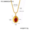 Wholesale 316L Stainless Steel Geometric Pendant Necklace With Zircon Pvd Plated 18K True Gold For Women