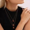 Wholesale 316L Stainless Steel Geometric Pendant Necklace With Zircon Pvd Plated 18K True Gold For Women