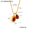 Wholesale 316L Stainless Steel Geometric Pendant Necklace With Zircon Pvd Plated 18K True Gold For Women
