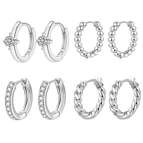 Wholesale Stainless Steel Geometric Personality Small Circle Earrings 18K Gold Electroplated