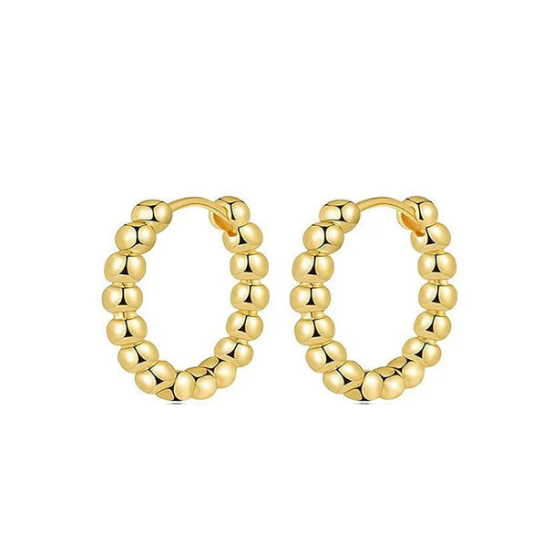 Wholesale Stainless Steel Geometric Personality Small Circle Earrings 18K Gold Electroplated