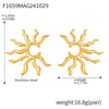 Wholesale 316L Stainless Steel Geometric Personality Sunflower Exaggerated Women's Earrings With Pvd Electroplating