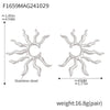 Wholesale 316L Stainless Steel Geometric Personality Sunflower Exaggerated Women's Earrings With Pvd Electroplating